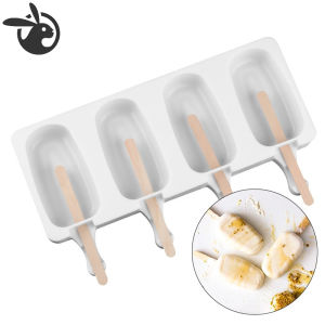 8/4 Hole Ice Cream Silicone Mold DIY Popsicle Mold Homemade Ice Cream Maker Dessert Freezer Ice Cube Ice Tray