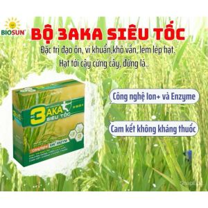 Bộ 3AKA Siêu Tốc Bio Sun Chăm Sóc Lúa Khỏe – Giảm Nấm Khuẩn Lá Đứng Hạt Sáng Mẩy Năng Suất Cao