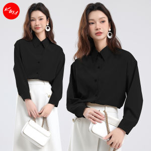 KM Amelia Cotton Polyester Women Long Sleeves Collar Shirt Blouse [B7517]