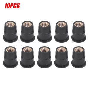 10PCS Motorcycle M4 M5 M6 Universal Rubber Well Nuts Windscreen Fairing Cowl Anodized Aluminum Moto Screws Bolts Accessories