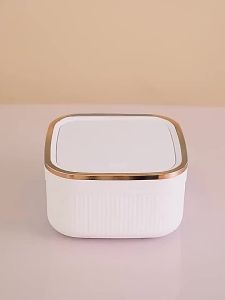 【Ship in 24H】桌面垃圾桶家用精致轻奢餐桌迷你按压盒茶几纸篓桌上小桶可爱Desktop trash can exquisite and luxurious for home use