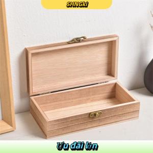 SHNGki 1 hộp đựng trang sức cổ điển Hộp đựng vỏ sò Gỗ tự nhiên để bàn