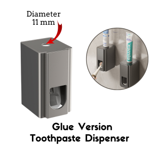 🇸🇬 Toothbrush Holder Automatic Toothpaste Dispenser(Stainless Steel Gray Color) (1 Toothpaste Dispenser)