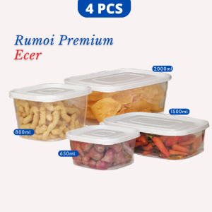 【CALISTA】STELLA TOPLES PLASTIK BENING FOOD CONTAINER PUTIH TEMPAT PENYIMPANAN MAKANAN KULKAS BOX ORGANIZER SET