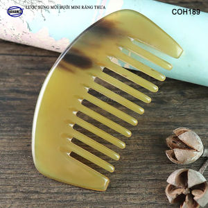 Lược Sừng Múi Bưởi Mini Răng Thưa (Size: XS) Bỏ Túi Tiện Dụng - COH189 - HAHANCO