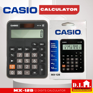 Do It Home Casio MX-12B 12 Digits Calculator Black Mini Desk Type