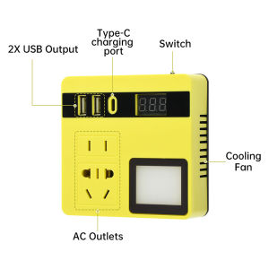 Fast Charging inverter Li-ion battery inverter Dual Motor with 8-Fold Intelligent Safety Protection Over-Temperature Protection for Phones Laptops and Small Household Appliances