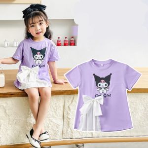 ATASAN KAOS ANAK PEREMPUAN KEKINIAN/ ATASAN BAJU ANAK PEREMPUAN TRENDY/ T-SHIRT ANAK PEREMPUAN TERBARU / ATASAN ANAK PEREMPUAN MOTIF PITA KEKINIAN / KAOS ANAK PEREMPUAN MOTIF PITA KUROMI MELODY