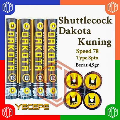SHUTTLECOCK DAKOTA KUNING HITAM OR*GINAL DKT PACKING TEBAL AMAN