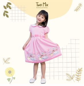Dress Anak Cewek Bahan Kaos Katun Spandex 1-12 Tahun 4223