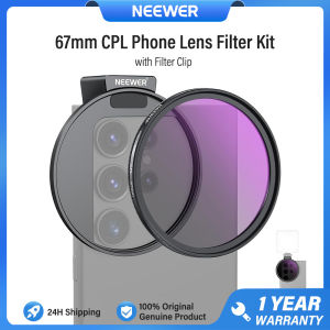 NEEWER 67mm CPL Filter for Phone with Cold Shoe Phone Clip Compatible with iPhone 16 15 Pro Max Plus Samsung S24 S23 Ultra