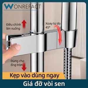 Kẹp Giữ Vòi Hoa Sen Inox 304 Gắn Cây Sen Tắm Chống Xệ Chống Rơi Rớt Chịu Tải Trọng 25kg Điều Chỉnh Đứng 90 Độ Xoay Linh Hoạt Tháo Lắp Nhanh Không Đục Tường Dùng Cho Ống 18-38mm Sang Trọng Đẳng Cấp Cao
