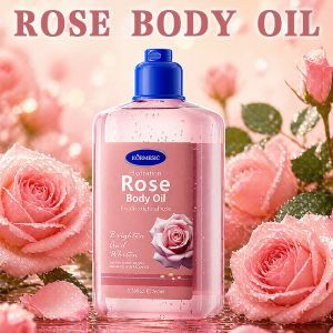 Rose Nourishing Hydrating Body Oil Coconut Lightweight Moisturizer for Dry Skin Glow Skin Papaya Shower Oil Daily Radiance Care 260ml