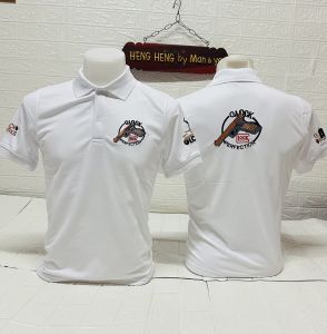 เสื้อโปโลชาย Glock สีขาว ผ้านิ่ม ใส่สบาย เสื้อโปโลชาย Glock สีขาว