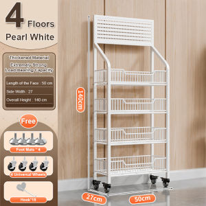 TOAO 4/5 Tier Grocery Display Rack with Wheels Stand Snack Shelf Organizer Rack For Sari‑Sari Shop & Convenience Store