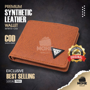 Dompet Lipat Pria Cowok Laki Laki Cowo Remaja Klasik Simple Keren Kekinian Synthetic Leather Wallet MWR08 Bahan Kulit Sintetis PU Premium Brown Coklat