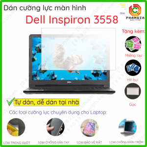 Dán màn hình cường lực laptop Dell Inspiron 3558 nano dẻo siêu mỏng trong suốt nhám chống vân tay bảo vệ mắt chống nhìn trộm