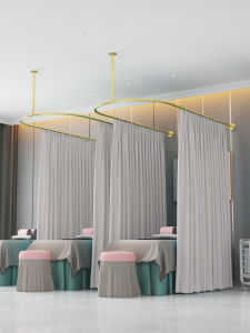 ราวม่านกั้นห้อง ตัวU ขนาด 230x100x55cm. แข็งแรง ทนทาน เหมาะสำหรับคลินิก สปา