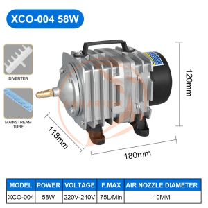 Electromagnetic Air Compressor Pump Oxygen Aquarium Fish Pond Compressor Hydroponic Air Aerator Pump With air stone
