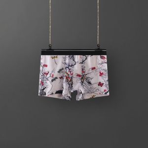 กางเกงขาสั้นนักมวยไหมน้ำแข็งของผู้ชาย COCOEPPS ระบายอากาศได้ดีและสวมสบายบางสไตล์แฟชั่นยอดนิยม