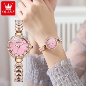 OLEVS 9971 Ladies Bracelet Fashion Womens Watch New Trendy Personality Version Simple Rhinestone Jewelry Womens Casual