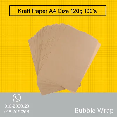 100pcs Brown Kraft Paper 120gsm A4 for Printing and Craft