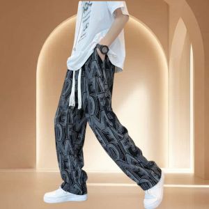 LAVICO [BUY1TAKE2] 3PCS/2PCS/1PC Trendy streetwear letter print waffle pants casual pants for men - lightweight retro straight-leg trousers for spring and autumn #JN01