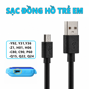 Sạc Micro USB cho đồng hồ trẻ em Y92 Y31 Y36 C80 C90 P60 Q15 Q22 Q24 H01 H06 Z1... Hàng bóc máy