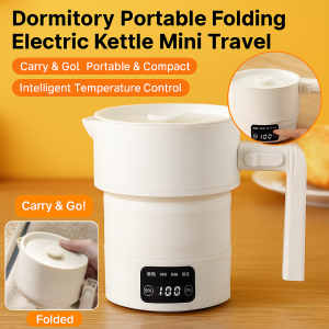 Stainless Steel Foldable Kettle Double-Layer Mini Electric Kettle Quick Heating Water Heater For Home Outdoor Travel Camping Use