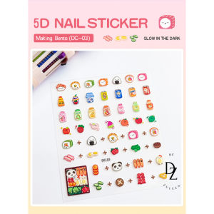 【READY STOCK】5D Nail Stickers Cartoon Art Luminous Manicure DIY 5d 浮雕夜光指甲贴 (S96)