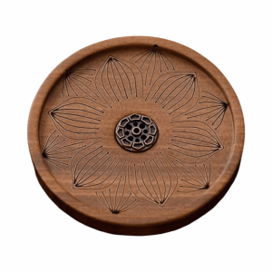 JPTD Solid Wood Incense Stick Holder Vintage Handmade Incense Stove Chinese Zen Household Line Incense Burner Indoor Use