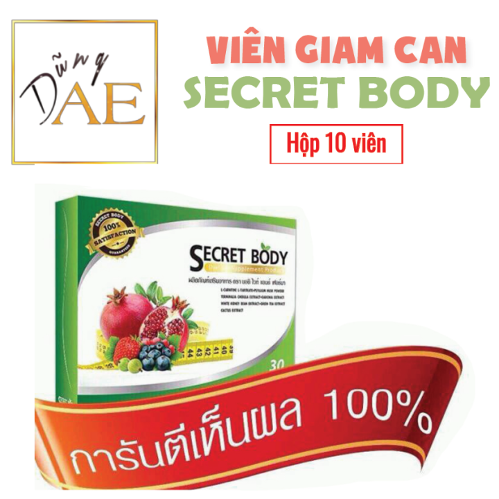 Hỗ Trợ Giảm Cân Secret Body Thái Lan, Giảm Mỡ Bụng - Hộp 10 Viên