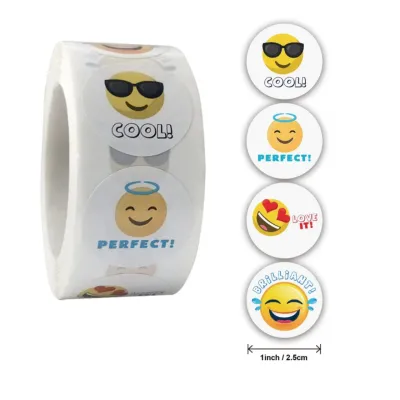 100 Pcs / 500 Pcs - Stiker Emoji Motivasi Anak Reward Sticker
