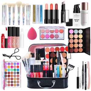 POPFEEL Eyeshadow Lip Gloss Blush Lipstick Makeup Brush Makeup Complete Set