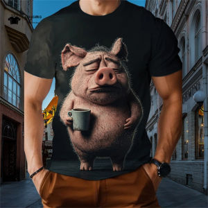 Summer Tops Cartoon Animal Printed T-Shirts for Men Tops Short Sleeve Tee Mens T-Shirt Round Neck Fashion Man Designer Clothes