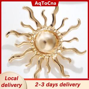 [COD] AqToCna Ship within 24 hours Fashion Personality Sun Flower Brooches Pin For Women Clothing Jewelry Party Accessories