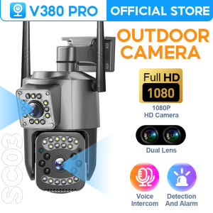 v380 pro hd 1080p cctv camera dual lens outdoor waterproof 360 cctv with audio and speaker IP Security Cameras wifi connect cellphone full color night vision surveillance camera