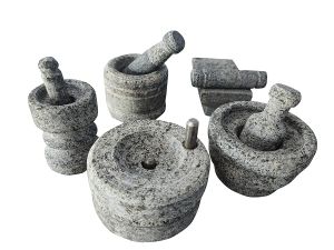 Traditional Handmade Stone Miniature Kitchen Set (Set of 5) | Kids Kitchen Playset with Grinding Stone | Pooja & Grahapravesam Return Gift