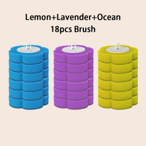 Disposable Toilet Brush Bathroom Toilet Cleaning Brush Wall Mounted Long Handle 360° Revolving Replaceable Brush Head