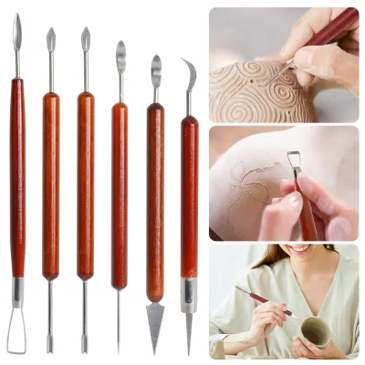 Nori 6pcs/set Pottery Sculpting Tools Clay Ceramic Modeling Tools Plaster Sculpting Tool Kit DIY Clay Crafts Modeling Tools