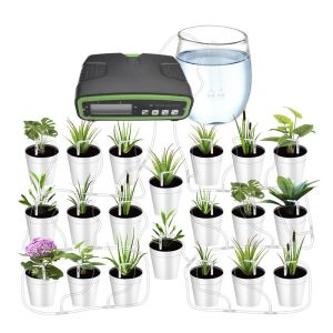 Thiết Bị Tưới Nước Tự Động Bơm Đôi Với Bộ Tưới Nhỏ Giọt Mini Hệ Thống Tưới Nước Hẹn Giờ Cho Vườn Chậu Cây Sử Dụng Trong Nhà