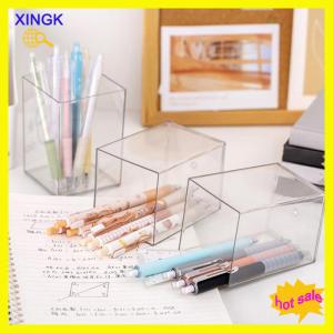 XINGK Pen Container Solid Acrylic Multifunctional Desktop Makeup Brush Pencil Holder Container Home Supplies Pen Organizer Pen Pot