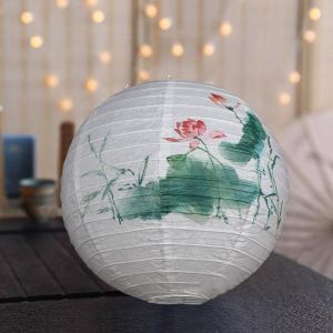 CHENJIE โคมไฟตรุษจีน2026 ตกแต่ง ปีใหม่ ที่ส่องสว่างส่องสว่าง โคมไฟกลางฤดูใบไม้ร่วงของจีน แบบดั้งเดิมดั้งเดิม ที่แขวนแขวน โคมไฟกระดาษกลม โคมไฟมือถือแบบถือ ขอให้โชคดี เทศกาลโคมไฟโบราณ เทศกาลไหว้พระจันทร์