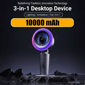 10000mAh Table Fan 100 Speed With Lights Auto Oscillating Fan