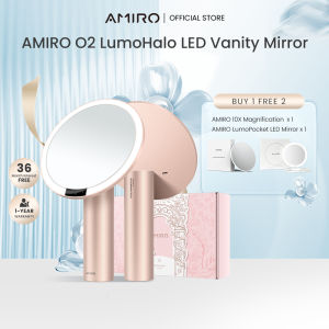 AMIRO O2 LumoHalo LED Vanity Mirror Pink