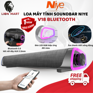 Loa Máy Tính Soundbar Niye V8 Bluetooth  - Loa Thanh Gaming Led RGB Bass Cực Mạnh Âm Thanh HIFI Cho PC/Laptop/Tivi
