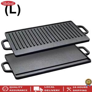 [2026 New] Iron Griddle Plate Double Sided Grill Plate with Double Handles for Steaks Broil Bread Eggs Pancakes Vegetables