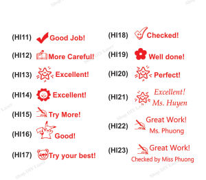 Con dấu logo tiểu học (Logo + Tên tiếng anh) thương hiệu Dstamp