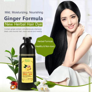 【Quickly Black Hair】MOKERU Ginger Extract Nourishing and Blacking Hair Dye Natural Herbal Hair Dye Shampoo No Hurting Scalp Nourishing Lazy Dye