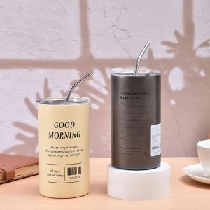 Botol Stainless Steel Cangkir Tumbler Kopi Cup Stainless Steel Portabel Kapasitas 600ml